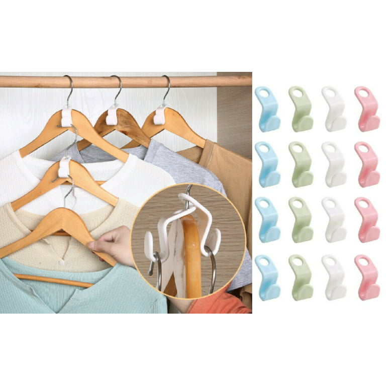  Hanger Hooks Clothes Hanger Connector Hooks 10 Pieces Thickened  Hanger Extender Clips ，Buckle Hook for Closet Space Savers and Organizer  Closets superimposed to Connect (White) : Home & Kitchen