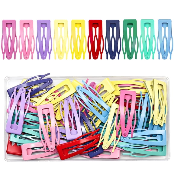 40 Pack Colorful Hair Clips for Women, Metal Snap Barrettes with Strong Hold, Non Slip Hair Accessories, Assorted Colors Hair Pins for Girls Daily Styling