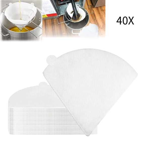 (40 Pack) Commercial 10" Non-Woven Fryer Oil Filters, Maple Syrup Filters, Beeswax Filters, Grease Filter Cones, Best For Restaurants, Cafes, Food Trucks, Hotels