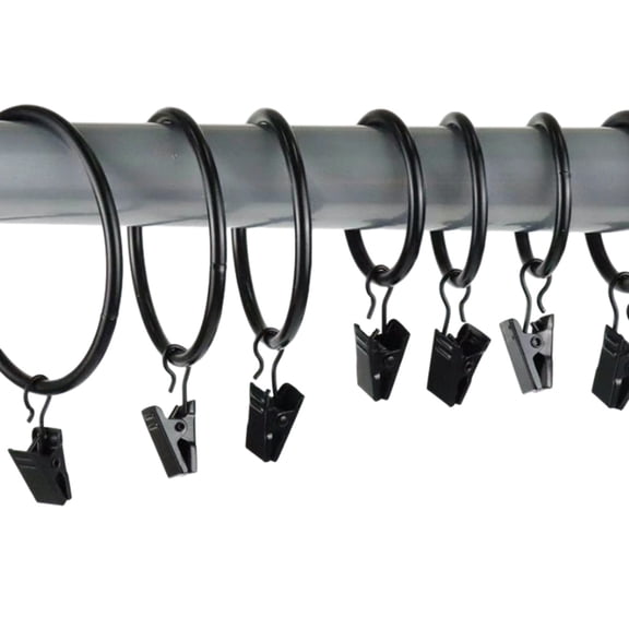 40 Pack Curtain Rings With Clips, Heavy Duty Drapery Clip,Tension Rods Hooks - 4.0mm×38mm