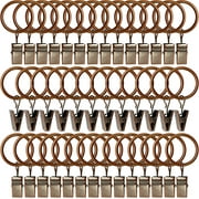 40 Pack Curtain Rings with Clips, Drapery Clips with Rings, Drapes Rings 1.26 in Interior Diameter, Fits up to 1 in Curtain Rod, Black