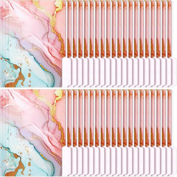 40 Pack Decorative File Folders, Classic Marble Designs, Letter Size, 9.6 x 11.6 Inch