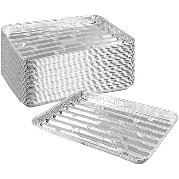 40 Pack Disposable Aluminum Broiler Pan 13 x 9 x 1 inch Aluminum Foil Grill Pans, Disposable Foil Baking Sheet Pans for Oven, Baking, BBQ, Takeout$$Home Decor, Kitchen, & Other