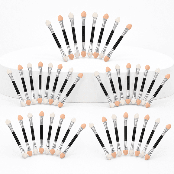 40 Pack Disposable Double Sided Eyeshadow Brush Makeup Applicator Set