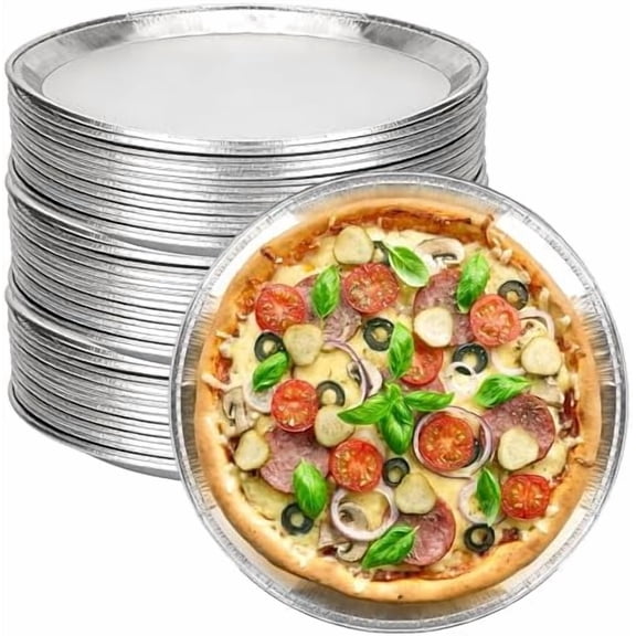 40 Pack Disposable Round Foil Pizza Pans 12 Inch Aluminum Foil Pans Pizza Tray Large Serving Trays for Pizzas Baking, Roasting, Cookies$$Home Decor, Kitchen, & Other