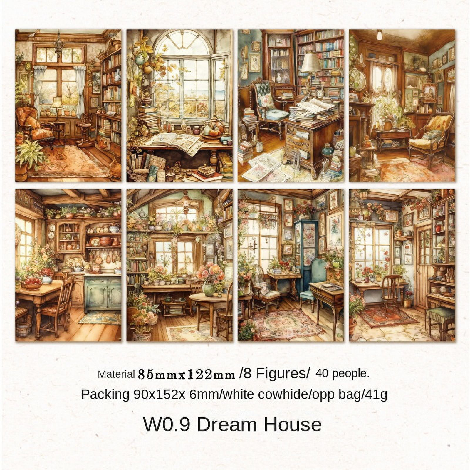 40-Pack Dreamscape Series Scrapbook Paper - Vintage DIY Scene Crafting and Journal Decoration Sheets