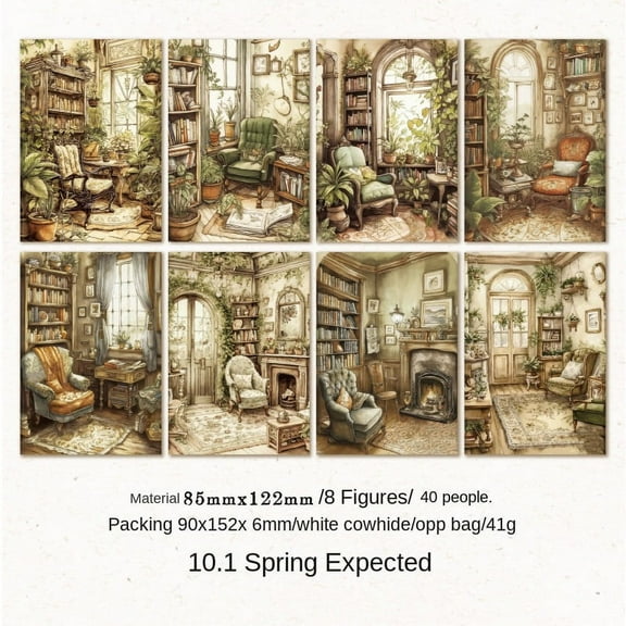 40-Pack Dreamscape Series Scrapbook Paper - Vintage DIY Scene Crafting and Journal Decoration Sheets