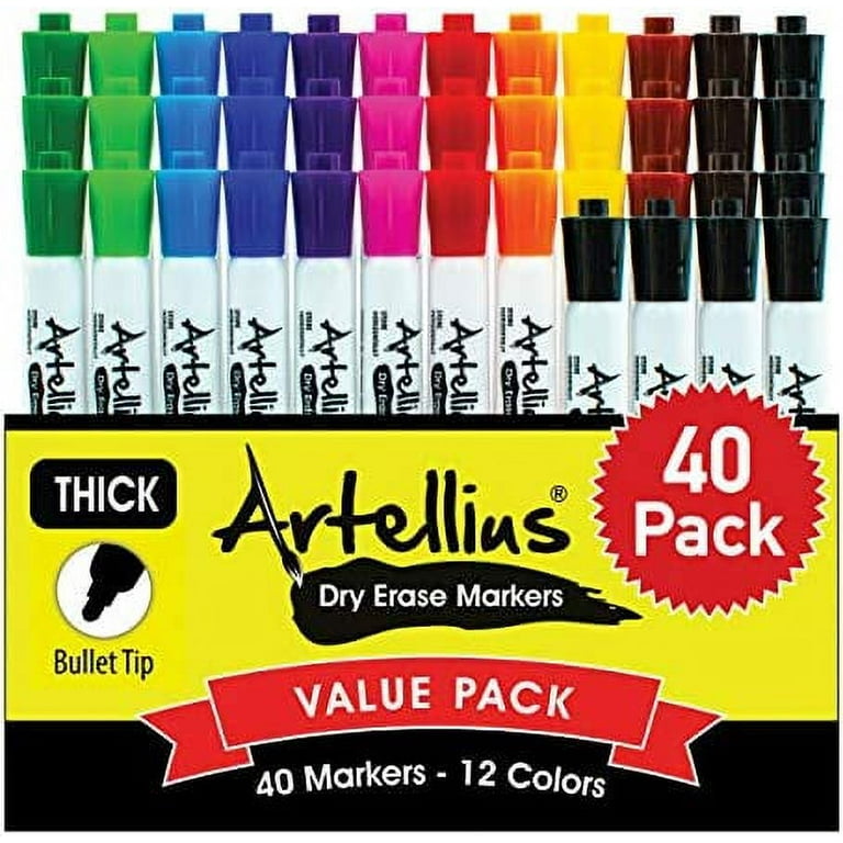 12 Colors Mirror Markers Erasable Whiteboard Pens Assorted Colors