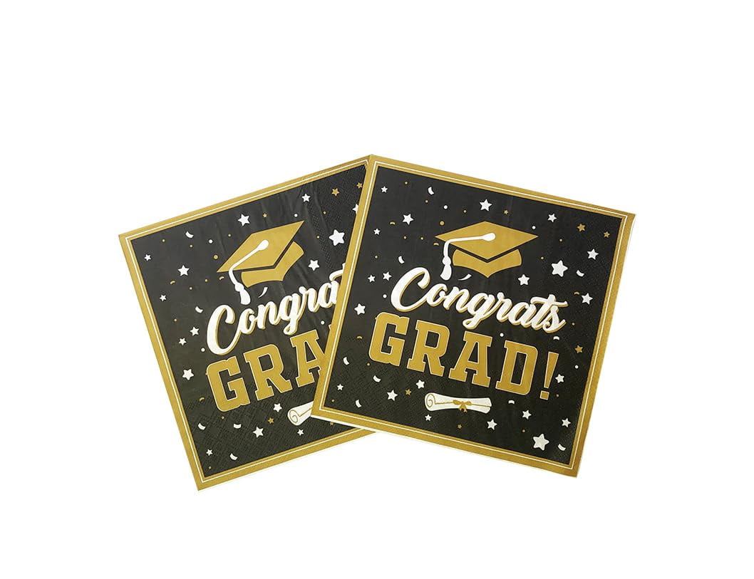 40 Pack Graduation Napkins Bulk 2023 Congrats Grad Cocktail Napkins