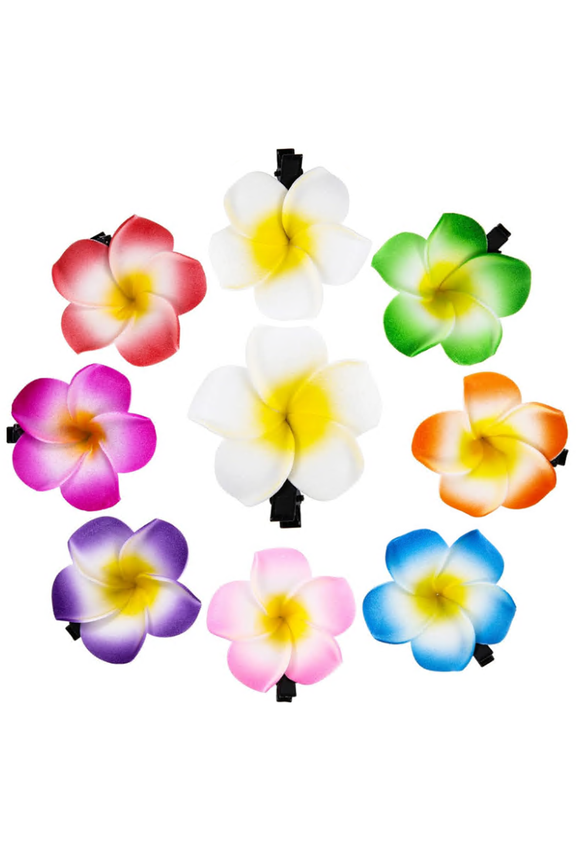 40 Pack Hawaiian Flower Hair Clips, Plumeria Hair Accessories Clip for Women, Beach Pool Vacation Outfit, Luau Party Supplies favors, Bridal Wedding