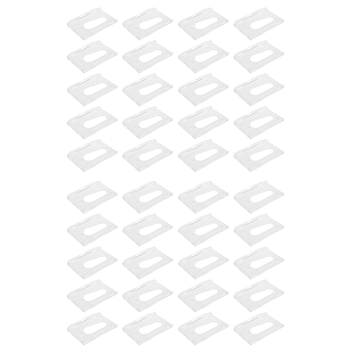 40 Pack Heavy Duty 2Sided ID Badge Holder Hard Plastic Horizontal