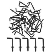 Uxcell 40 Pack L Shape Hooks, 5/8 inch Right Angle Screw Hooks for Hanging, Black