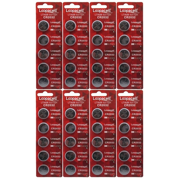 40 Pack Lithium Coin Battery - 3 Volt - For Keyless Entry and Remote Controls - CR2032 Size - Loopacell Brand