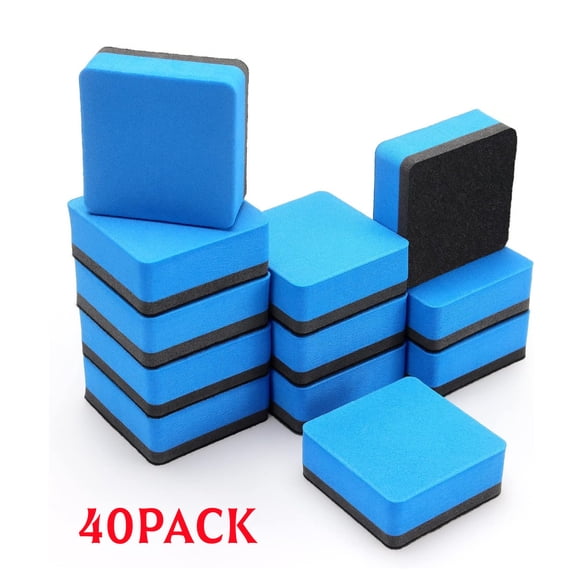 40 Pack Magnetic Whiteboard Eraser, Dry Eraser Board Erasers, Dry Erasers for White Board, Whiteboard Erasers for Teachers Classroom, Blue