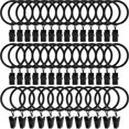 thumbnail image 1 of 40 Pack Metal Curtain Rings with Clips, Curtain Clip Rings Hooks for Hanging Drapery Drapes Bows, Curtain Rod Rings 1.5 inch Interior Diameter, Black, 1 of 5
