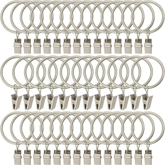 40 Pack Metal Curtain Rings with Clips, Drapery Clips Hooks, Decorative ...