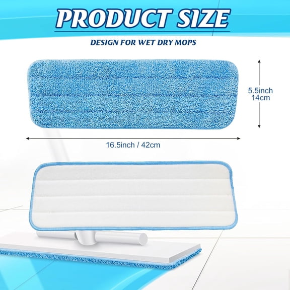 40 Pack Microfiber Mop Pads - Machine Washable Cleaning Flat Mop Head Replacement Reusable Household Pads for Hardwood and Hard Surface Floor Cleaning and Scrubbing