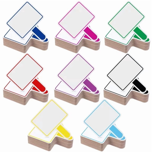 40-Pack Mini Dry Erase Paddles Double-Sided Handheld Whiteboards for Classroom Student Response and Interactive Learning