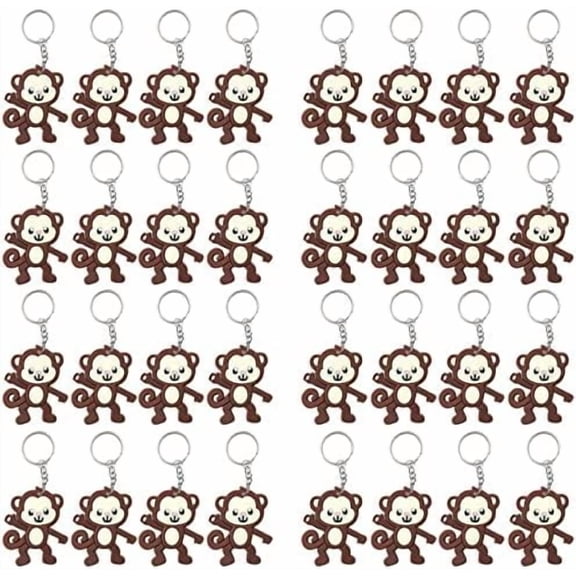 40 Pack Monkey Keyring Pack Party Favor for Monkey Lover, Guest Return Gift, Wild Animal Themed Party, Baby Shower, Birthday$$Home Decor, Kitchen, & Other