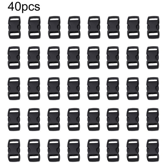 40 Pack Paracord Bracelets Buckles, 5/8 Inch Contoured Paracord Buckles, Plastic Side Release Buckle for Parachute Paracord Bracelets Clasps Clip Dog Collar Accessories
