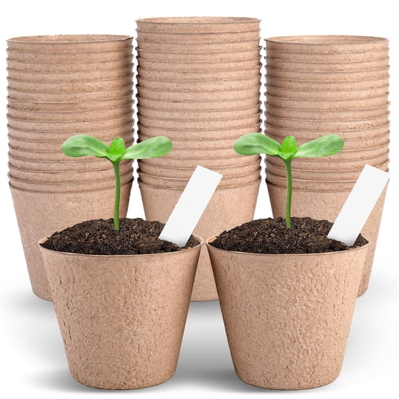 40 Pack Peat Pots for Seedlings, 4 inch Biodegradable Seed Starter Planting Pots for Seedlings