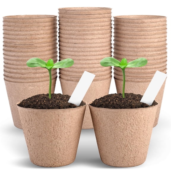 40 Pack Peat Pots for Seedlings, 4 inch Biodegradable Seed Starter Planting Pots for Seedlings
