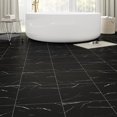 thumbnail image 1 of 40-Pack Peel and Stick Floor Tiles Vinyl Floor 12 x 12 inch Self Adhesive Waterproof Flooring Planks DIY for Bathroom, Kitchen, Living Room, RV, Cover 40 Sq. Ft, Black Vein Marble, 1 of 16