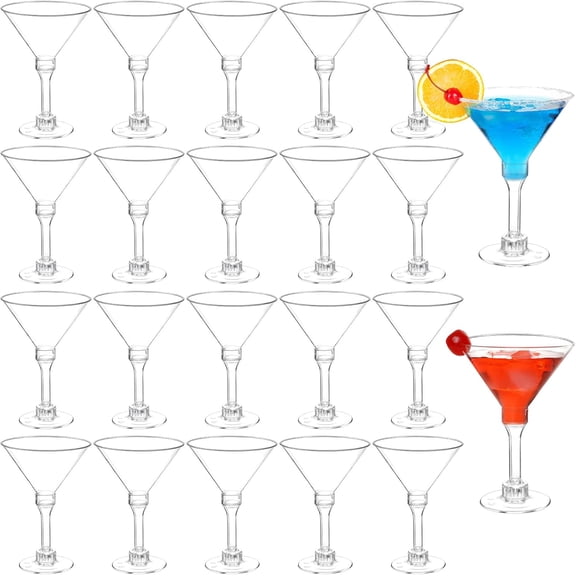 40 Pack Plastic Martini Glasses, 5 oz Disposable Cocktail Glasses for Mother's Day, Wedding, Birthday