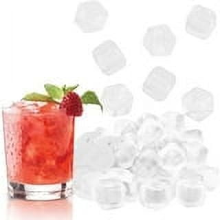 40 Pack Reusable Ice Cubes, Reusable Ice Cubes for Drinks, Refreezable Plastic Ice Cubes, Washable Square Colorful Fake Clear Ice Cubes for Whiskey, Coffee, Vodka, Beer, Non-Diluting, BPA Free