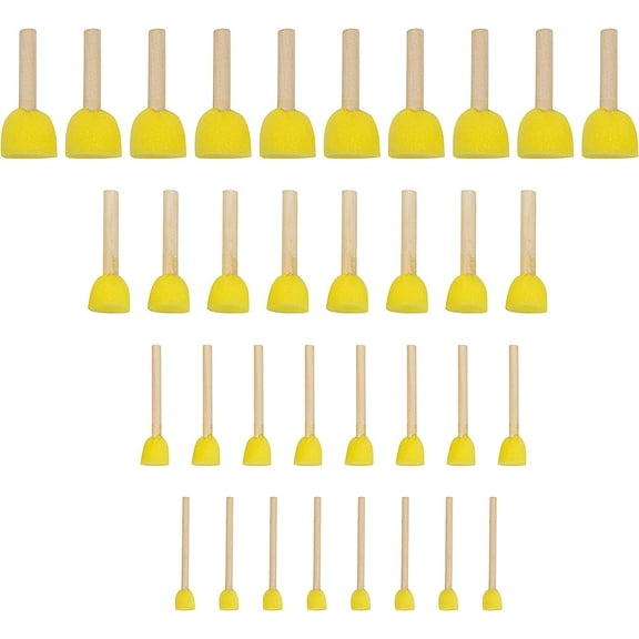 40 Pack Round Foam Sponges Brush Pouncers Dabbers Set Assorted Size Paint Tools