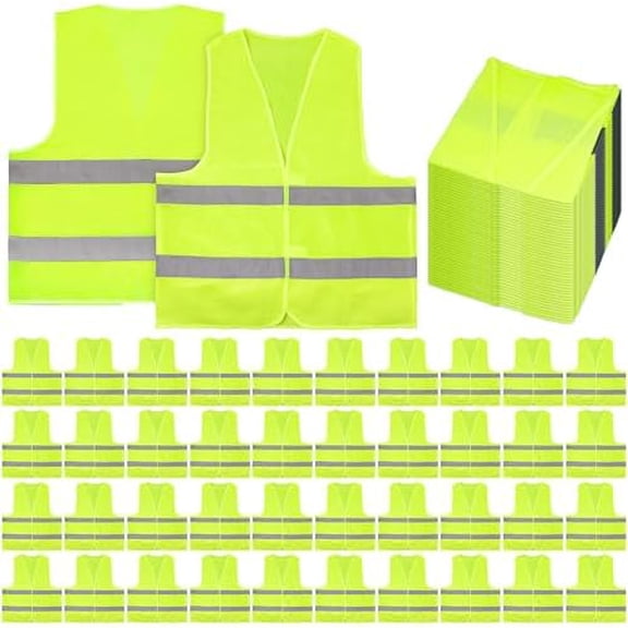 40 Pack Safety Vests Bulk,Yellow Reflective High Visibility Construction Vest for Men and Women,Hi Vis Silver Strip Mesh Work Vest for Cycling Runner Neon$$Tools & Hardware Other