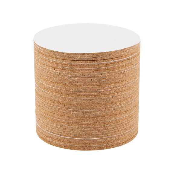40 Pack Self-Adhesive Cork Round 3.5 Inch Backing Sheets Cork Coasters for DIY Crafts-Bottom Protection