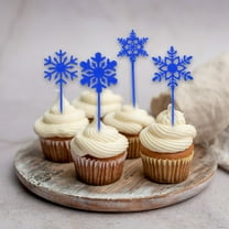 40-Pack Snowflake Cocktail Picks, Fruit Skewers, and Decorative Toothpicks for Desserts and Drinks