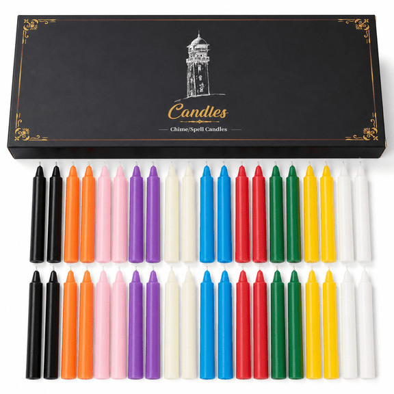 40 Pack Spell Chime Candles-4 Inch Multi-Colored Taper Candles Sticks-for Home Decor Kitchen Decor Wedding Decoration-10 Colours