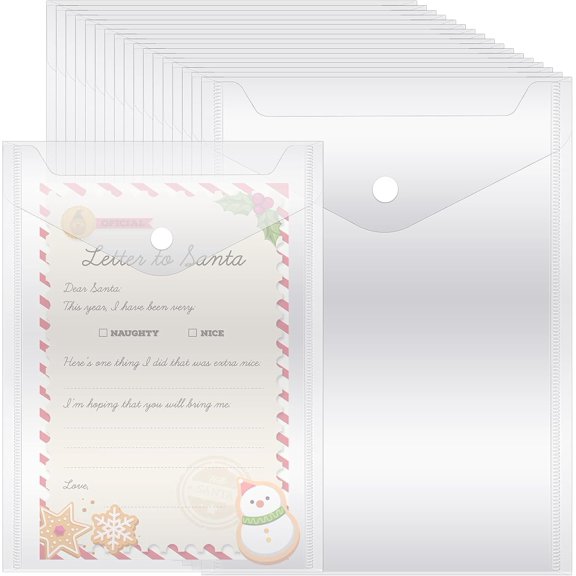 40 Pack and Storage Pockets 7 x 9.4 Inches Clear Plastic Envelopes Photo Storage Folders Sticker Organizer for Scrapbooking Paper Card Craft Photos Receipts Organizer