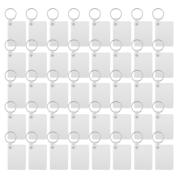 40 Pack Sublimation Keychain Blank Double Sided Heat Transfer MDF Board Key Ring DIY