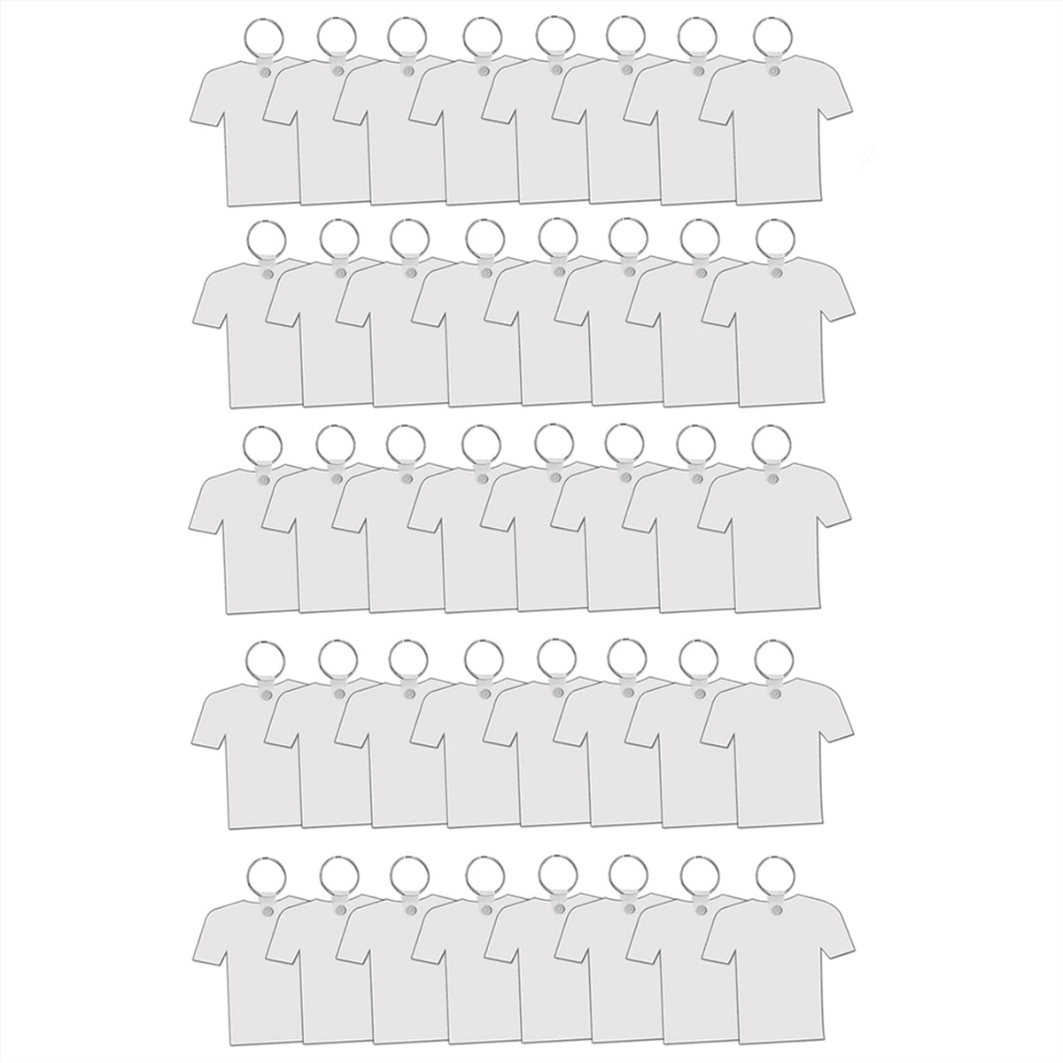 40-Pack MDF Keychain Blanks Bulk - No Gemstone, Sublimation Ready, With Keyrings - View #8