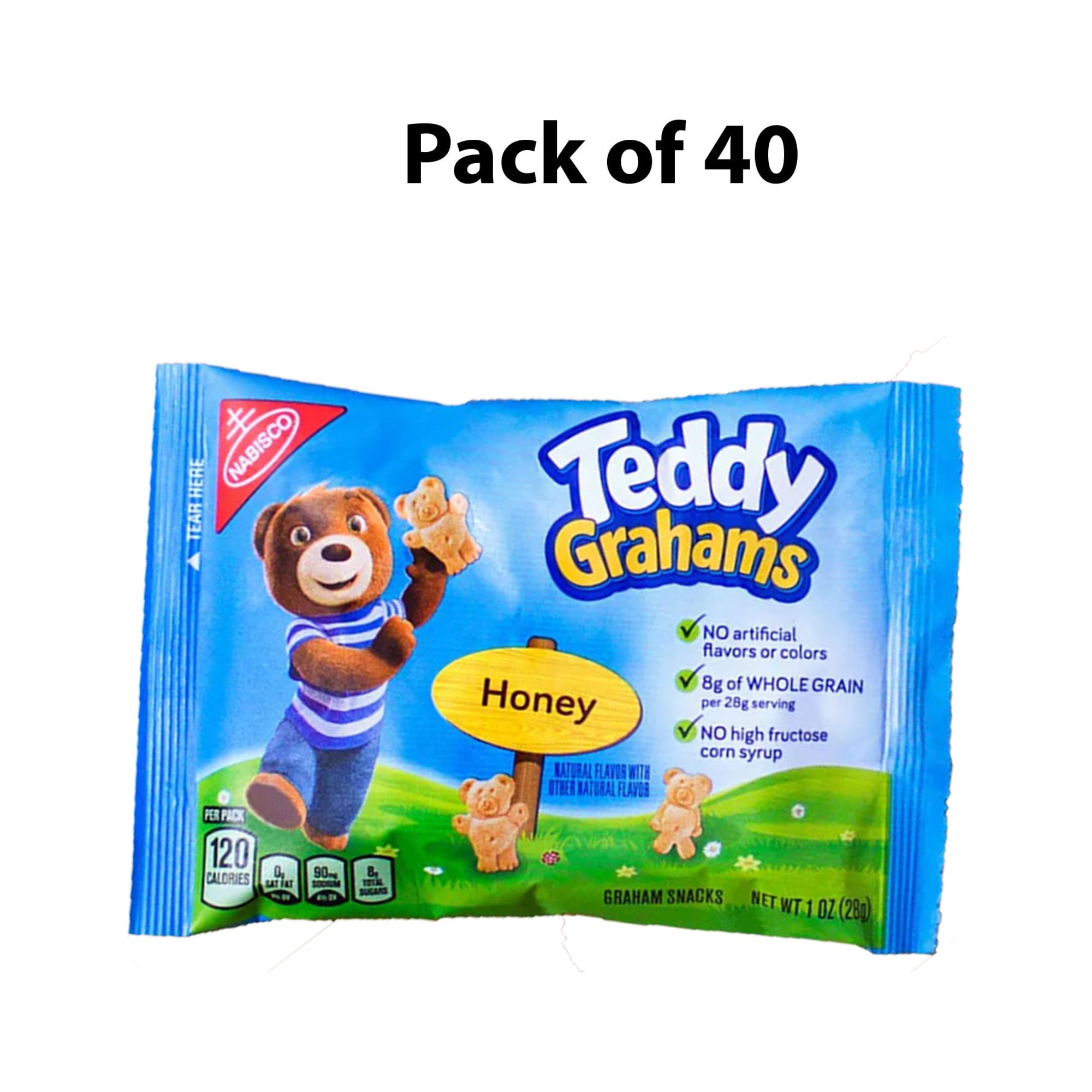 40 Pack Teddy Grahams Honey Graham Chocolate Snacks Lunchbox Mini
