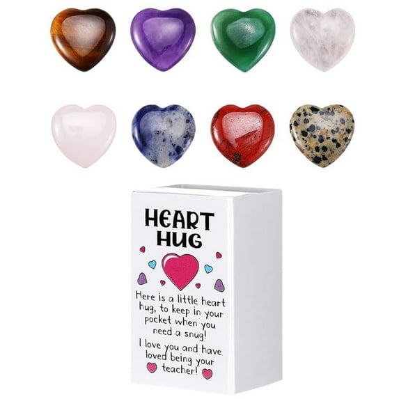 40 Pack Valentine’s Day Cards with Heart-Shaped Crystal Stones – Natural Gemstone Rock Gift Set, Romantic Valentine Gift Exchange, Party Favor, Love Theme Collectible Crystals, Holiday Keepsake Decor