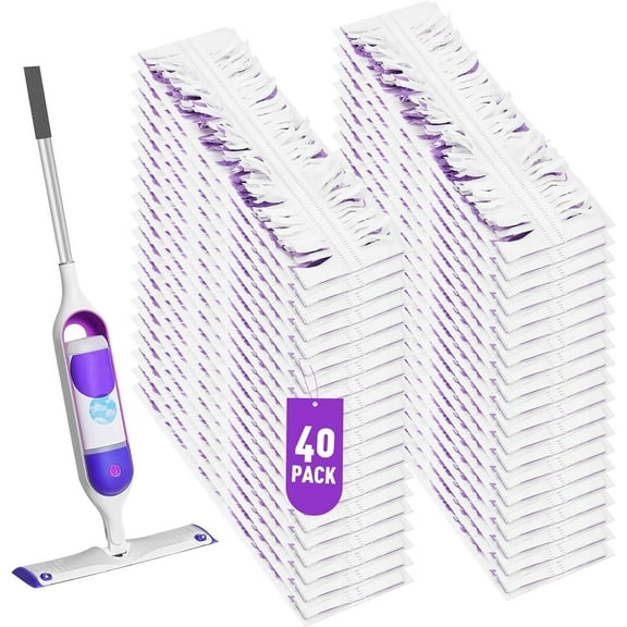40 Pack Wet Pads Refill - Eco-Friendly Disposable Power Mop Pads for Wet Jet and Power Mop, Multi-Surface Cleaning Solution