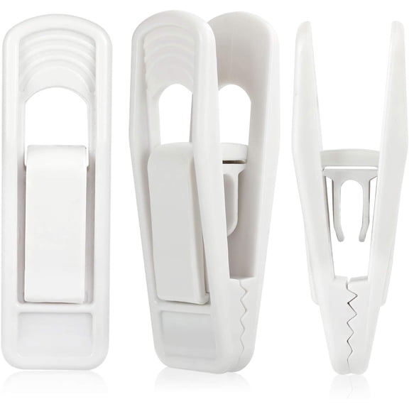 40 Pack White Plastic Hanger Clips Strong Pinch Grip Finger Clips for Slim-line Velvet Clothes Pant Hangers