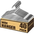 thumbnail image 1 of 40 Pack Wire Hangers,Heavy Duty Clothes Hanger,Silver Metal Hangers,Stainless Steel Coat Hanger with Non Slip Notch,Ultra Thin Space Saving Wire Hanger 16.5 Inch, 1 of 7