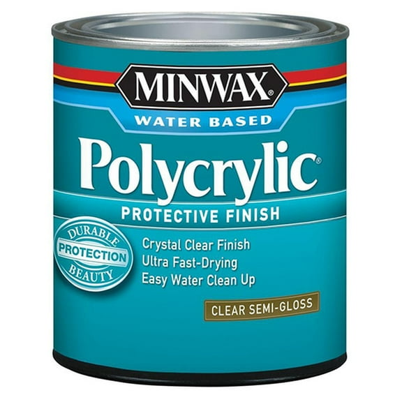 40-Pack of 1/2 pt Minwax 24444 Clear Polycrylic Water-Based Protective Finish Semi-Gloss