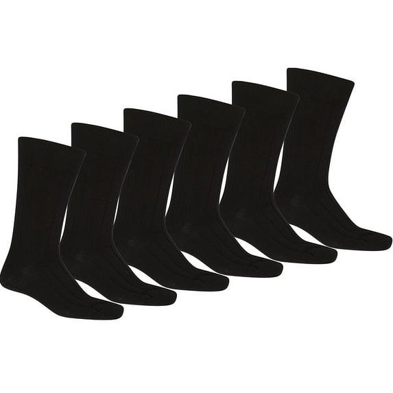 40 Pack of Jordefano Men Black Solid Plain Dress Socks (10-13)