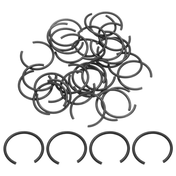 40 Pack25mmRound Wire C-Clips, InternalRetainingRingCirclip, Black