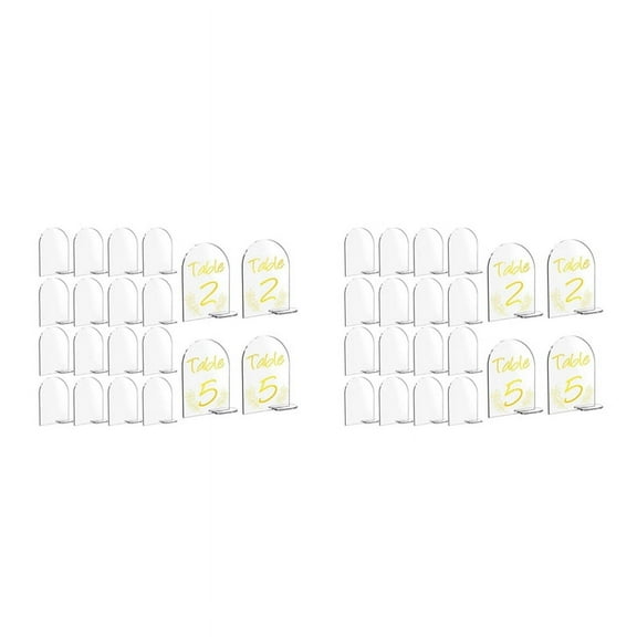 40 Packs 6X4 Inch Blank Acrylic Numbers Signs with Stand Wedding Reception Sign DIY Arch Acrylic Stand Signs