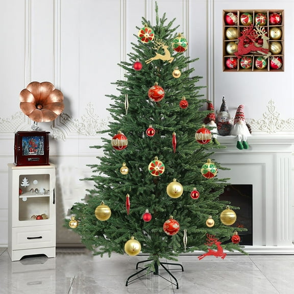 40 Packs Shatterproof Christmas Decorations Ornaments with Hanging Loops for Christmas Tree Decoration Xmas Decor Holiday Wedding Party Hand-held Gift Package