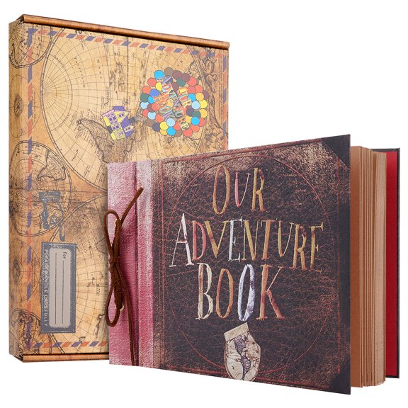 Hormy Scrapbook Album DIY Memory Travel Scrap Book with Stickers Kit Our Adventure Book Gift for Couples, Christmas, Birthday, 80 Pages Leather