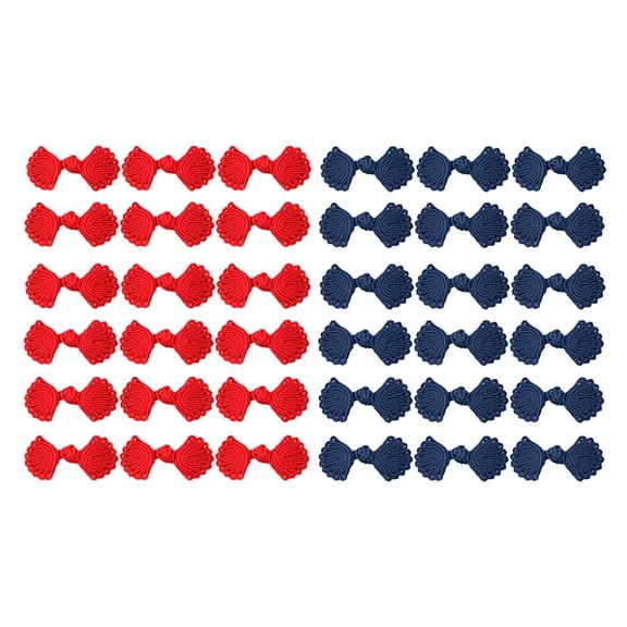 40 Pairs Leaf Design Chinese Knots Closures With Beads Tang Suit Fasteners