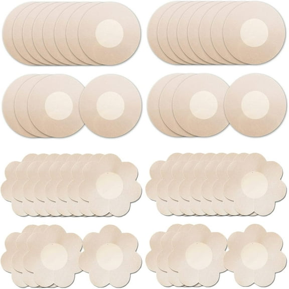 40 Pairs Nipple Covers For Women Disposable Invisible & Natural Satin Nipple Stickers Petals Breast Pasties